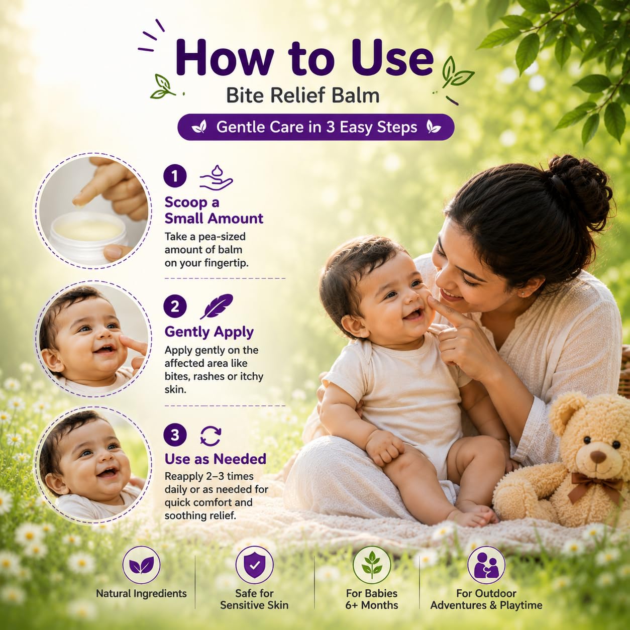 After Bite Relief Balm for Mosquito & Insect Bites – 25g | Fast Itch & Redness Relief | Natural Coconut & Eucalyptus, Safe for Kids & Babies, 100% Natural — Amazon image 4