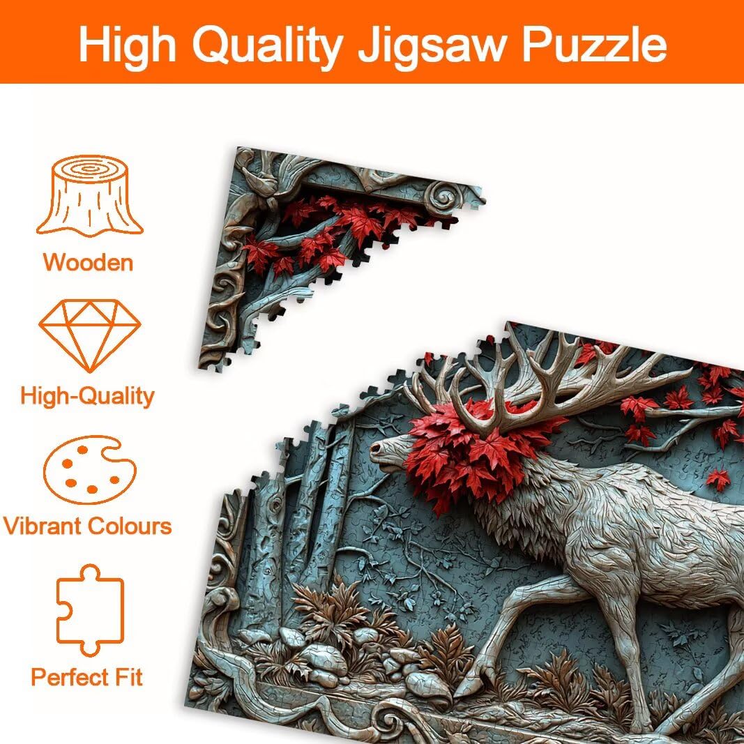 Puzzle Cervo, Puzzle 1000 Pezzi Adulti per Decor, Regalo Donna/Uomo -8460