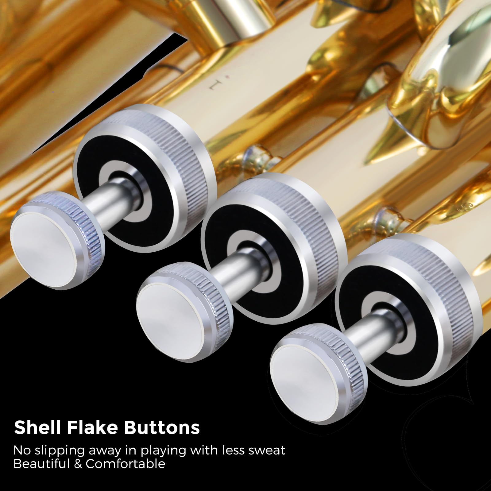 ROWELL Baritone Horn Bb Brass 3 Valves Lacquer Gold with Mouthpiece, Case and Gloves - Image 6