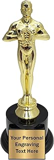 Personalized Gold Statue Achievement Trophy - 8 Inches & 11 Inches Tall - Premium Award for Recognizing Excellence. School, Sports Awards (8 Inches)