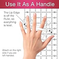 Vista 4 de Guidelines4quilting - Conector/mango de regla de edredón para reglas y plantillas - Pestañas de alineación y borde de labio para una alineación