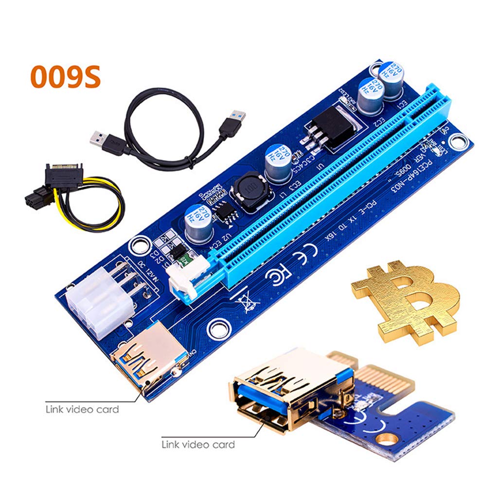 MOLKASIA PCIE 009 for Express 1X 8X 16x Extender Gold USB 009S GPU 6Pin Adapter Card 15pin for