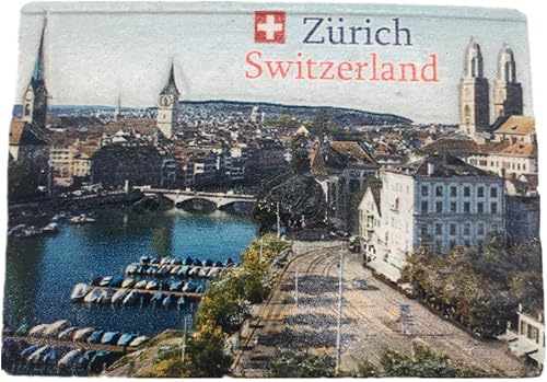 Imán para nevera Lago Zurich Suiza 3D resina hecha a mano artesanía turística viaje ciudad recuerdo colección carta refrigerador etiqueta