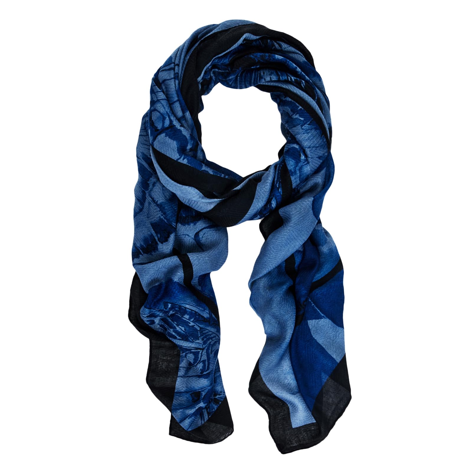 Desigual Women's Accessories Fabric Rectangle Foulard, Blue, Standard