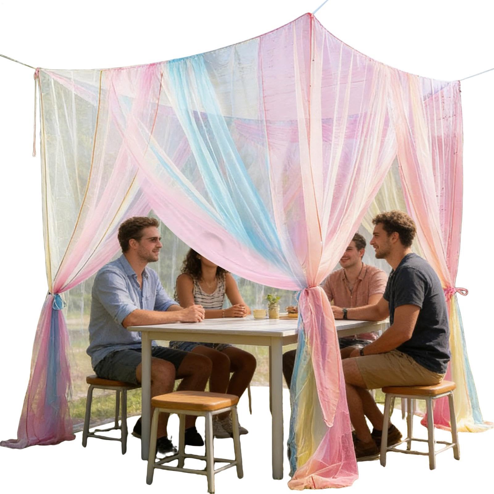 Filet de canopée de jardin portable 4 dimensions pour terrasse pavillon et camping