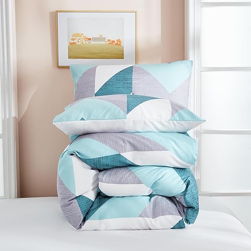 Miniatura 6 de Bedbay Juego de edredón negro tamaño King de cuadrícula negra, edredón de microfibra ultra suave a cuadros de 104 x 90 pulgadas con 2 fundas de