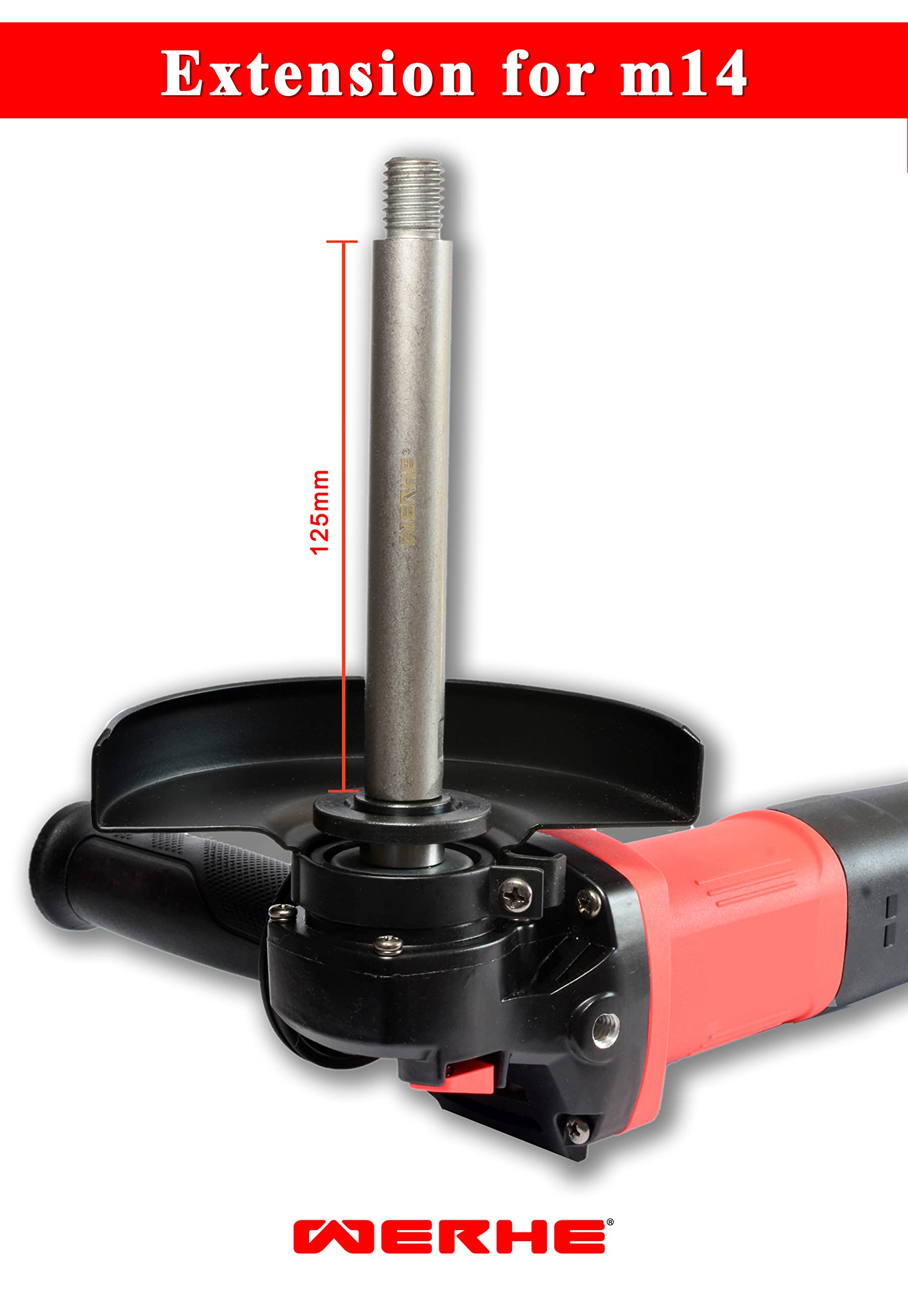 WERHE® M14 Extension, 120mm Long, Rotation Extension Shaft for Angle Grinder, Extension Rod for Agitator - Image 3