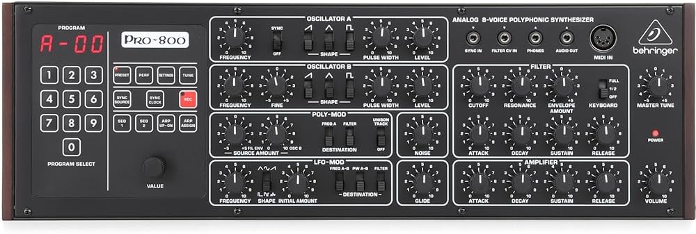 鍵盤楽器 Behringer PRO-800 Behringer Pro-800 8-voice Polyphonic Analog Synthesizer : Amazon