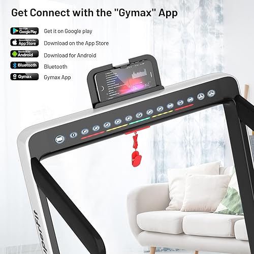 Miniatura 2 de GYMAX Almohadilla para caminar, pantalla LED dual 2 en 1, caminadora para debajo del escritorio para el hogar con control remoto y aplicación