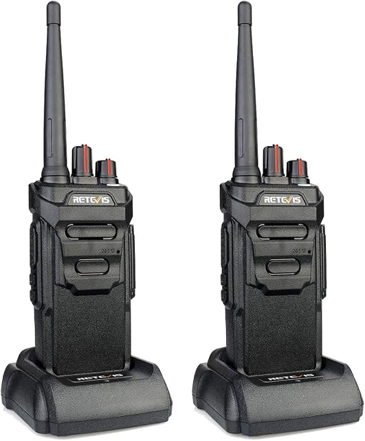 Retevis RT648 Waterproof Walkie Talkie IP67, Handheld Radio for Adults, PMR446 License-Free USB Rechargeable,VOX Squelch Professional Two Way Radio(2Pcs,Black)