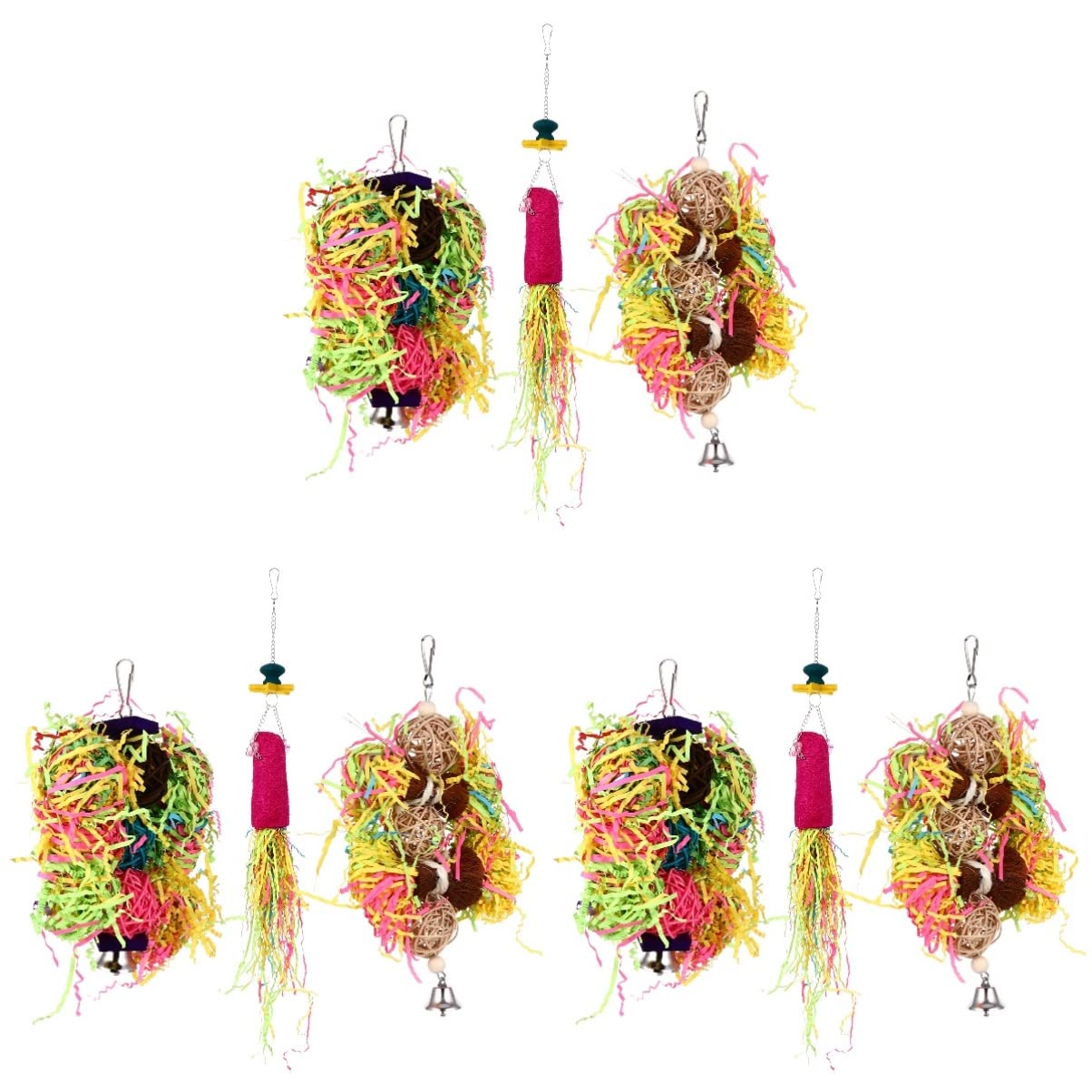 Mipcase Lot De 3 Jouets À Mâcher pour Perroquet Accessoire pour Cage À Oiseaux Jouets pour Calopsittes 3 Pièces X 3