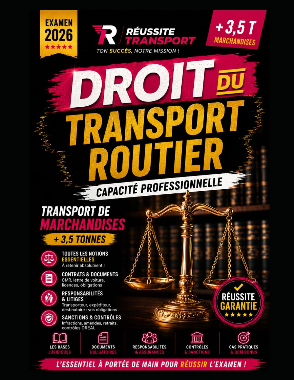Droit du Transport Routier de marchandises +3T5 Examen 2026: Capacité Professionnelle Transport de Marchandises +3,5 T — Réglementation, contrats, ... sanctions (Les Cahiers Réussite Transport)
