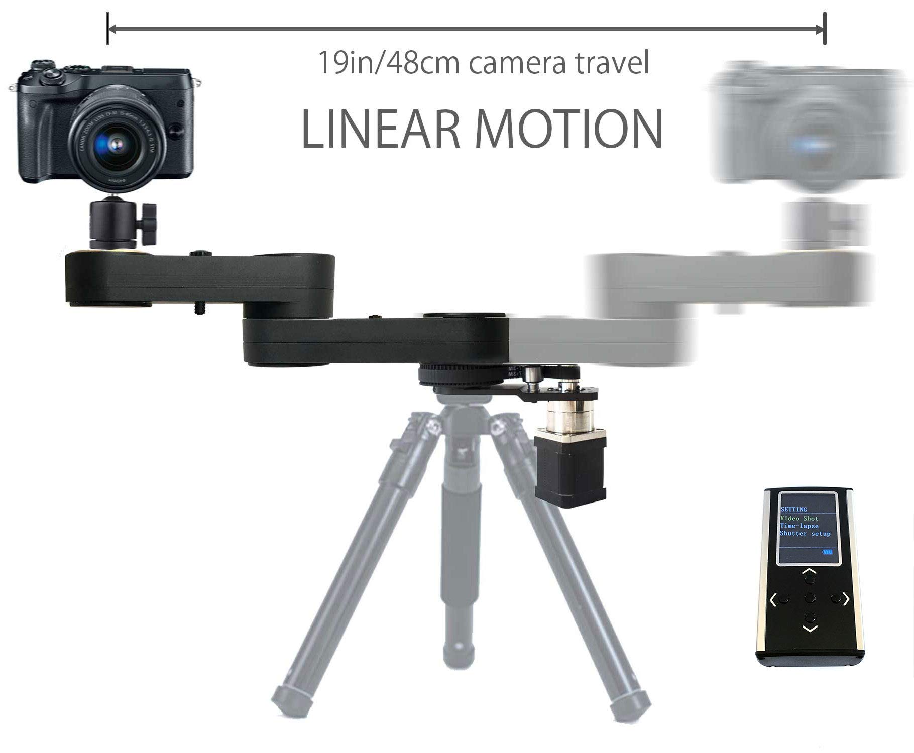 Digislider Motorized Wing Arm for Video & Time Lapse - Linear Slider Motion Extends 4 × it's Length for DSLR Cameras up to 2.4kg