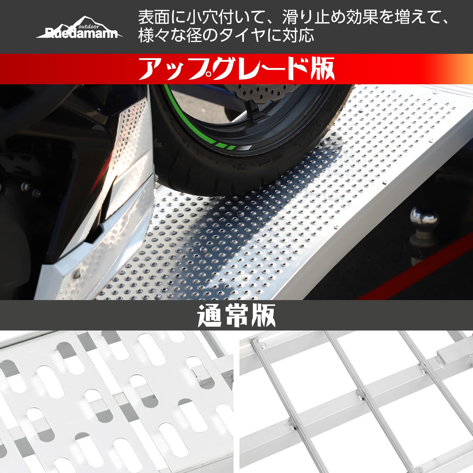 Amazon.co.jp: Ruedamann バイク ラダーレール 2本 長さ215cm 幅28cm