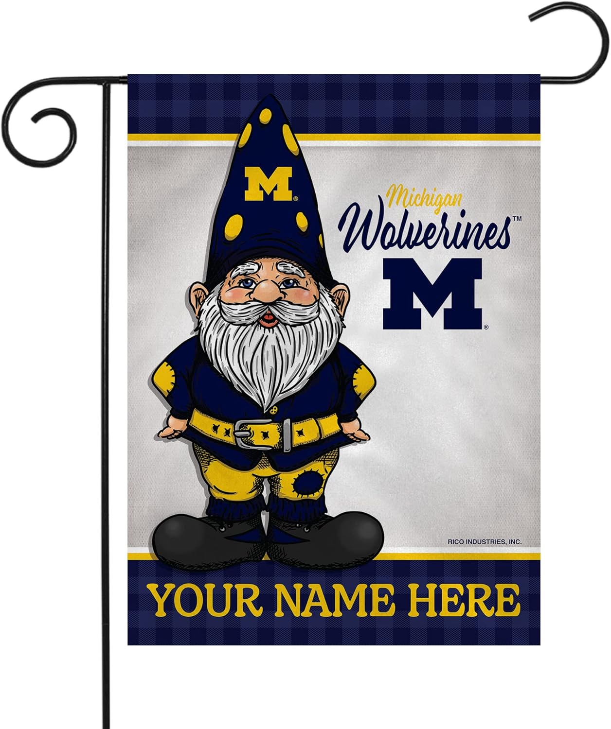 Rico Industries NCAA Gnome Spring Personalized Garden Flag
