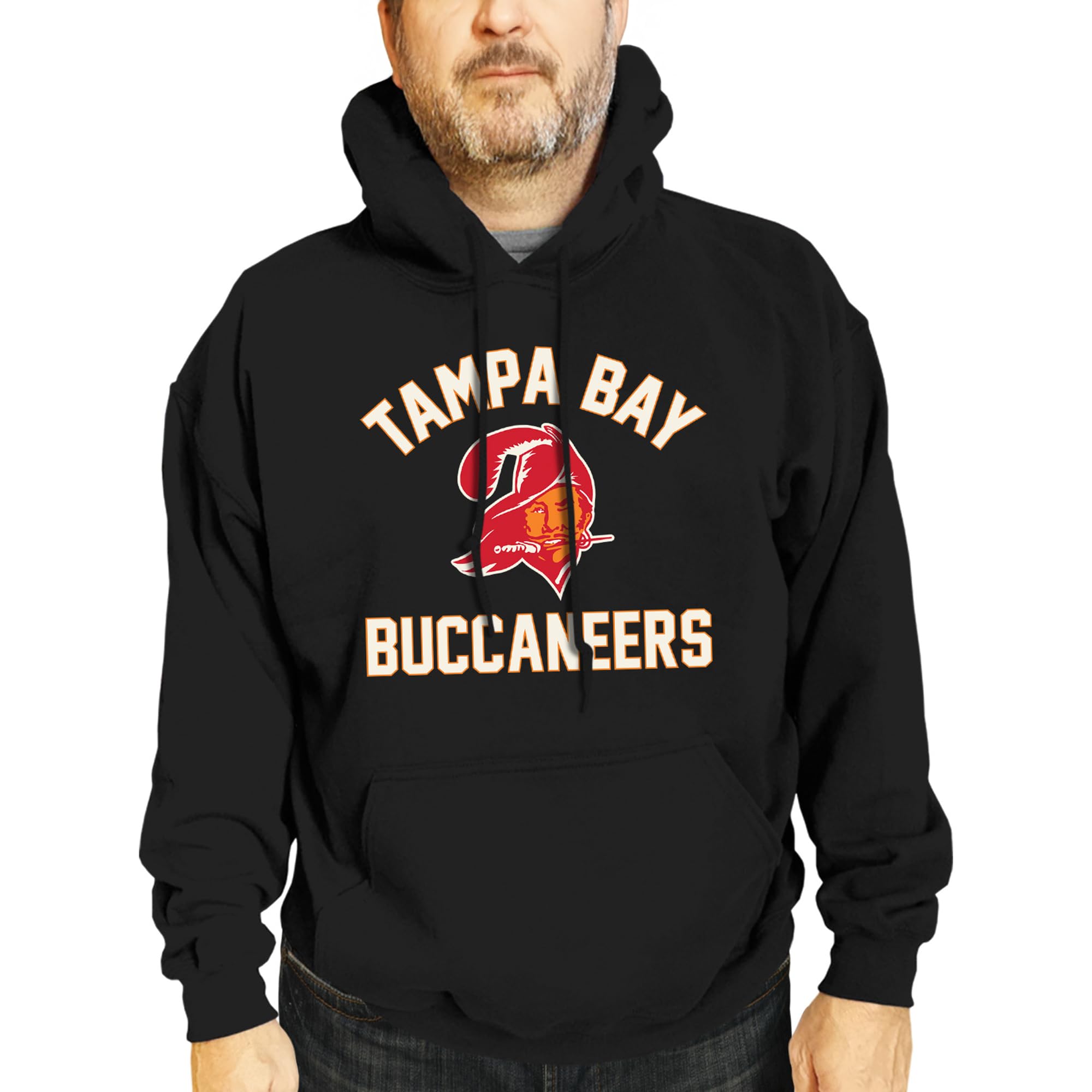 Team Fan Apparel Unisex Black Nfl Adult Retro Gameday Ultra Soft Fleece Hooded Sweatshirt, Officially Licensed Football Hoodie, Xxl
