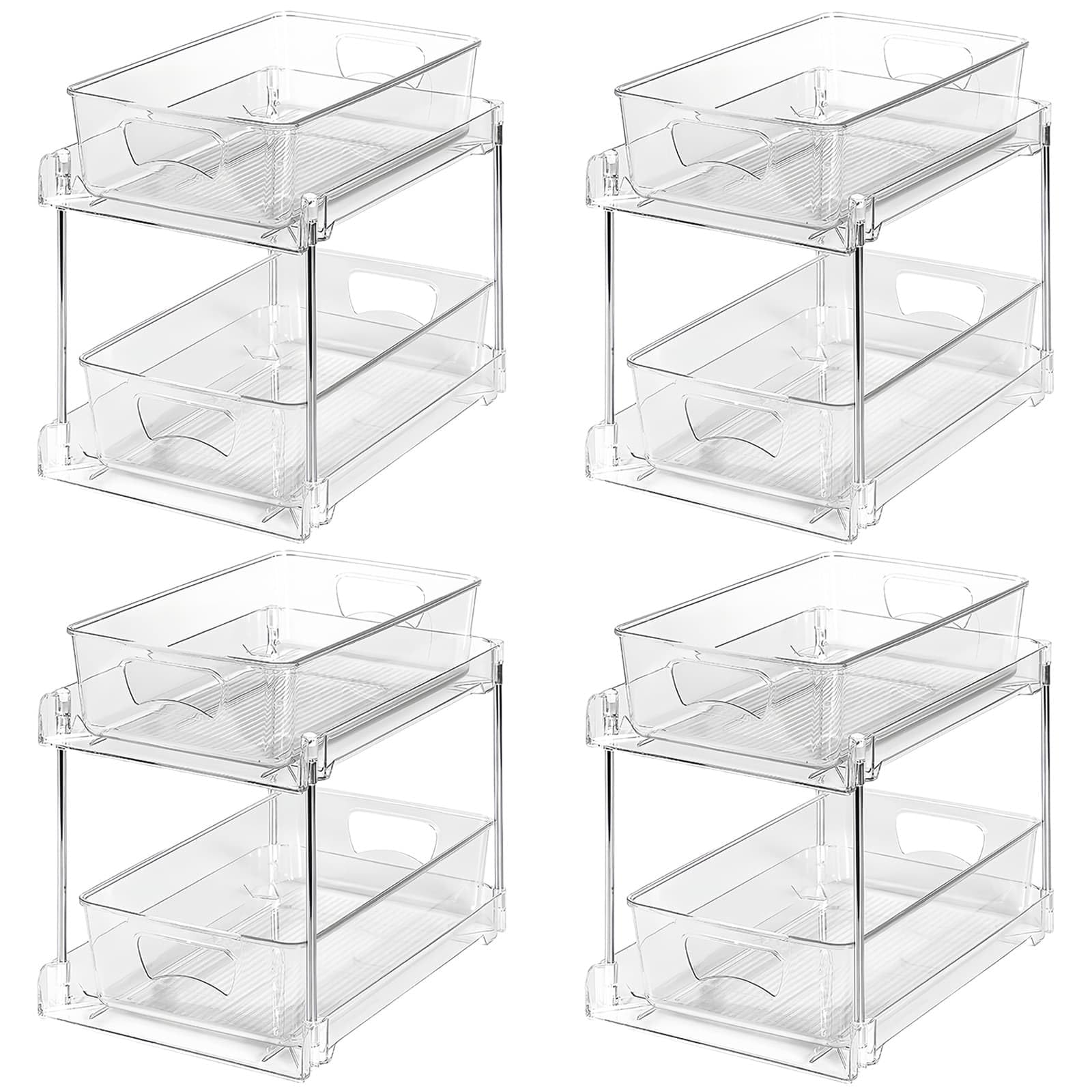 Dyuee Transparent Under Sink Bathroom Cabinet Organiser Kitchen Sink Storage Container
