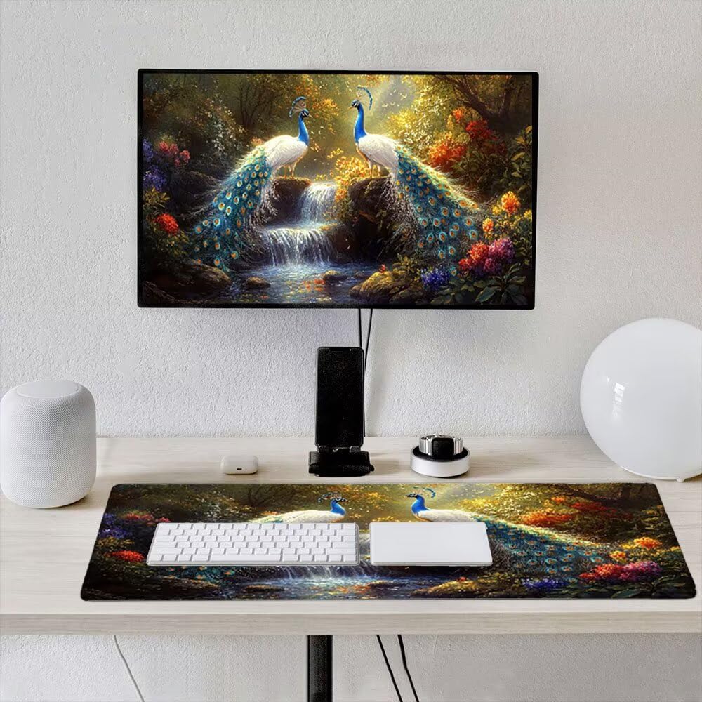 Podkładka pod mysz dla graczy, 1600x800mm XXL podkładka pod mysz do gier duża, zmywalna klawiatura biurowa mata antypoślizgowa gumowa wodoodporna, szyte krawędzie, gracz komputer PC, zwierzęta paw xR5