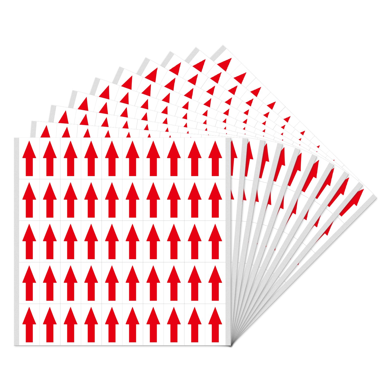 500 PCS Red Small Arrow Stickers 1.6 × 0.78 Inch Sticker - Waterproof Self-Adhesive Labels for Gas Flow Direction Inspection