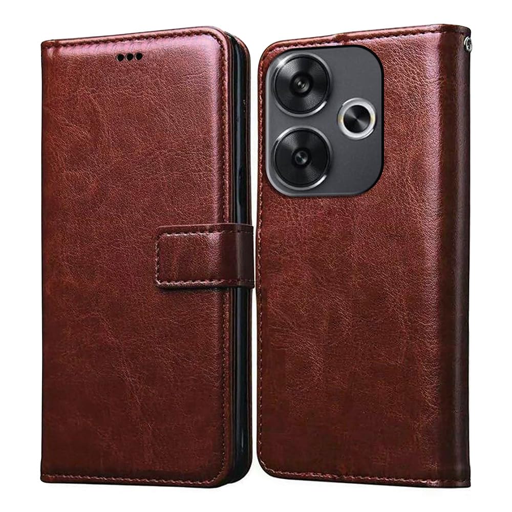 Casotec Flip Cover Back Case for Poco F6 5G | Premium Leather Finish | Inbuilt Pockets & Stand | Flip Cover Back Case for Poco F6 5G (Brown) (B0D5VK9RBM) Amazon Price History, Amazon Price Tracker