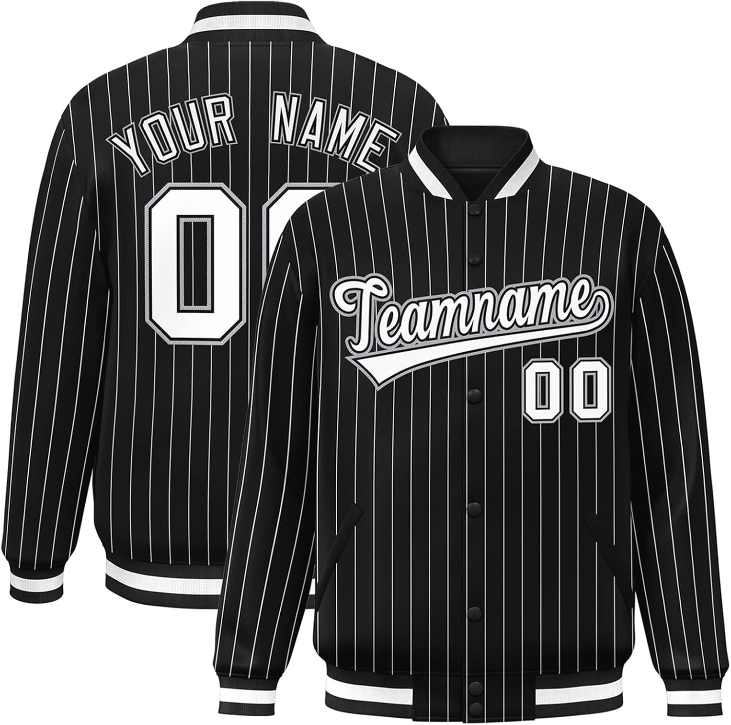 KXK Custom Men/Women/Youth Fashion Varsity Baseball Jacket Lightweight Windbreaker Bomber Jackets Stitched Letter Number