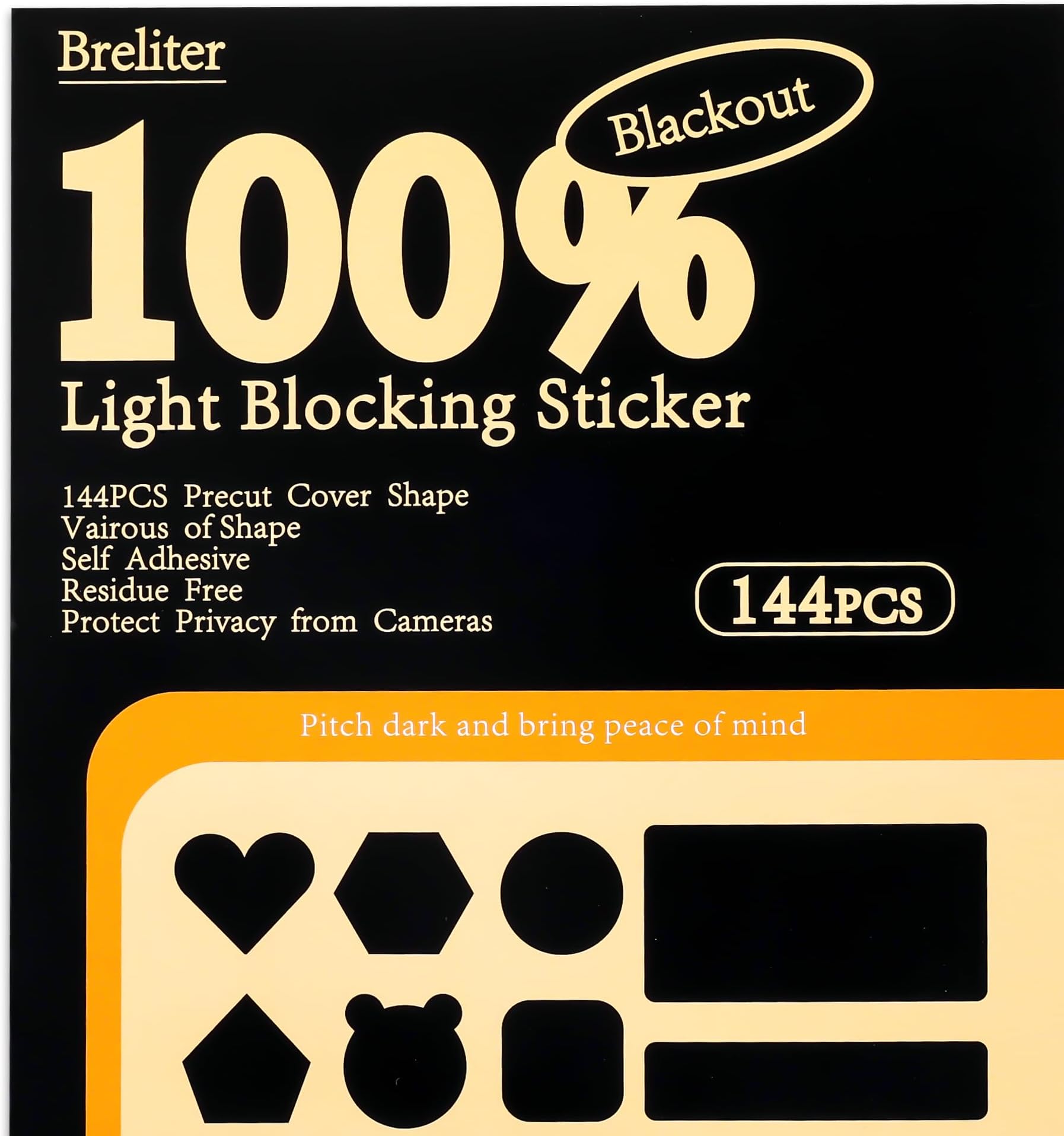 Breliter Light Blocking Stickers 144PCS Light Blackout