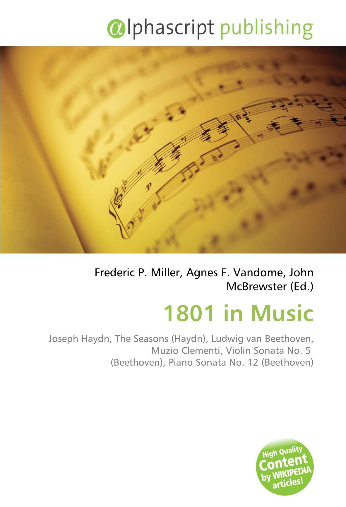 1801 in Music partitions de Joseph Haydn et de Ludwig van Beethoven