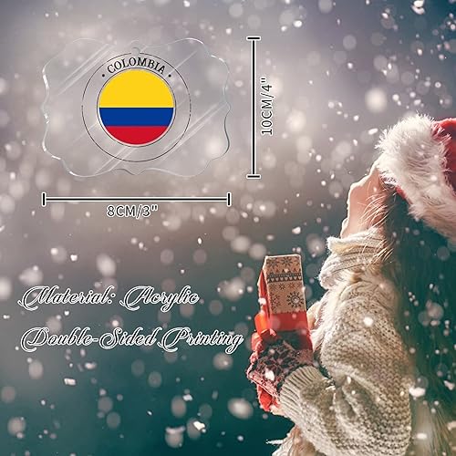 Vista 121 de Guatemala - Adornos acrílicos de Navidad, regalo de recuerdo de ciudad patriótica, adorno para árbol de Navidad, bandera nacional de Guatemala