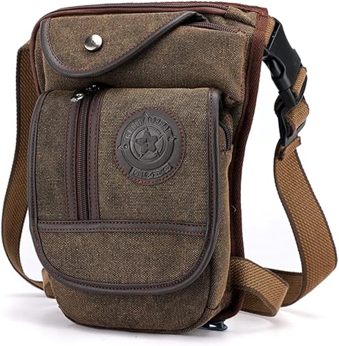 Fekesu Oxford - Riñonera para hombre, motocicleta, equitación, mujer, para viajes, pesca, senderismo, ciclismo, caderas, bolsas, marrón01