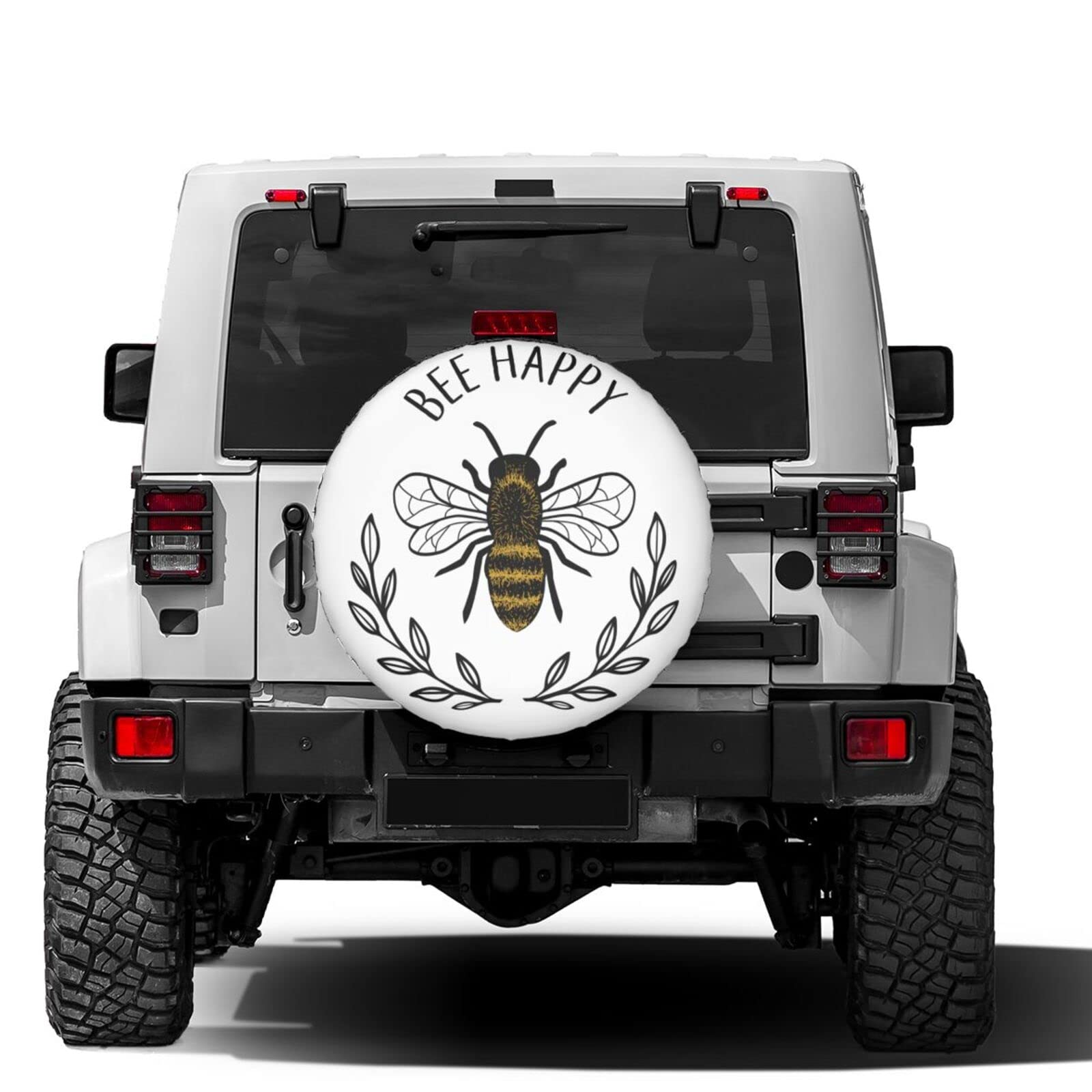 Foruidea Bee Spare Tire Cover Dust-Proof Wheel Tire Cover Fit Trailer, RV, SUV and Many Vehicle 16 Inch