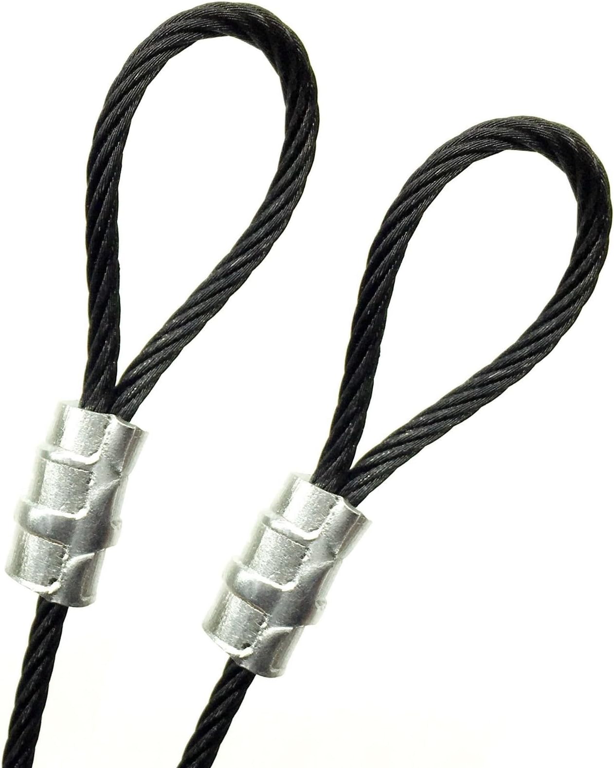 PSI - Double Looped Black Metal Wire Rope Oxidize Galvanized Steel, 1/8โ Core Diameter, 7x19 Strand Core, Theatrical Stage Production Cable (170ft, Oxidize Black)