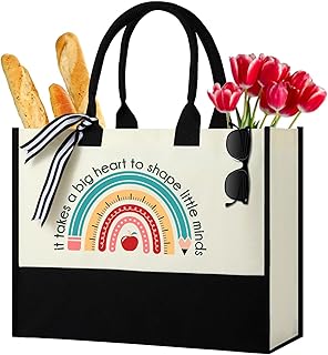 Personalized Canvas Initial Tote Bags,Embroidery Monogram with Leather Handle,Present Suitable for Mom,Wedding,Beach