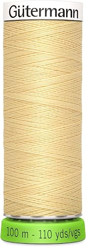 Gutermann 723860 325 Sew All 100% Recycled Polyester Thread 100mtr, Canary, OSFA
