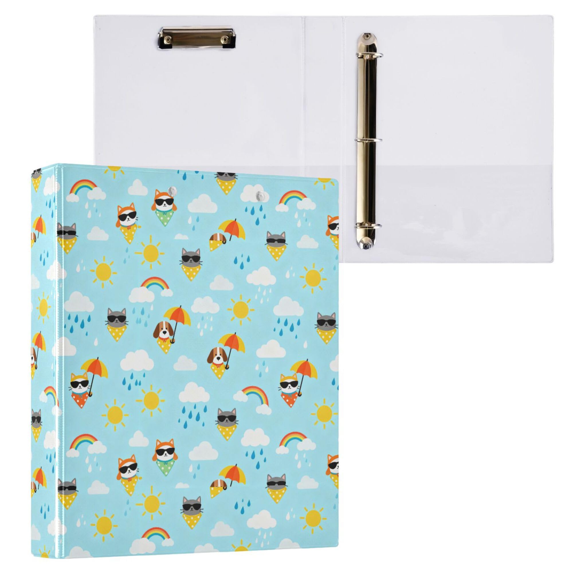 Notizbuch mit drei Ringen, 2,5 cm, mit Tascheneinband, 1/2 Packungen, Schulhefter 200 Blatt