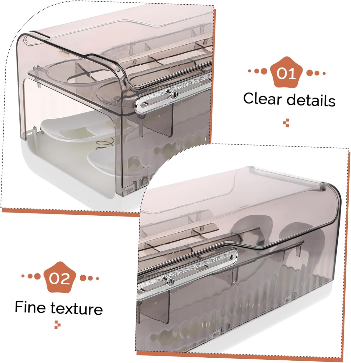 Cabilock Rolling Dispenser for Refrigerator Food-grade Plastic Storage Box Lid Space-saving Design Container for Easy Monitoring and Organized for Kitchen Storage