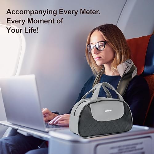 Vista 2 de Masajeador de cuello para aliviar el dolor de tejido profundo, masajeador Shiatsu de cuello y espalda con calor, almohada de masaje eléctrica