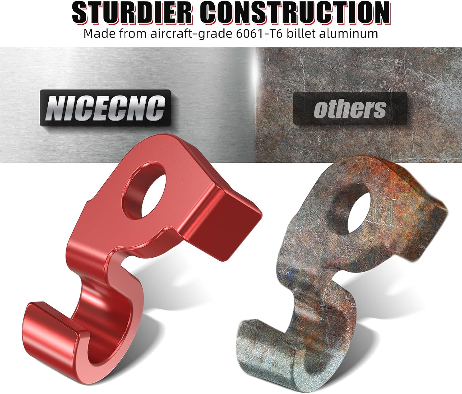 NICECNC Clutch Line Clip 6061-T6 Aluminum Compatible with Yamaha Blaster 200 YFS200 1988-2006, Replacement for 10V-1131E-00 Red