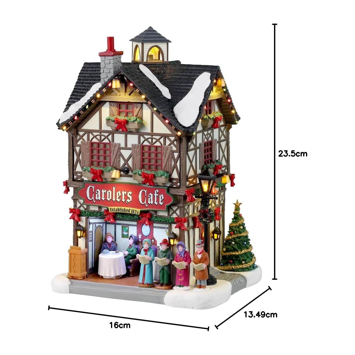 Lemax Lemax-35024 Noël 35024 Caddington Village Lighted Building: Carolers Café, Multicolore