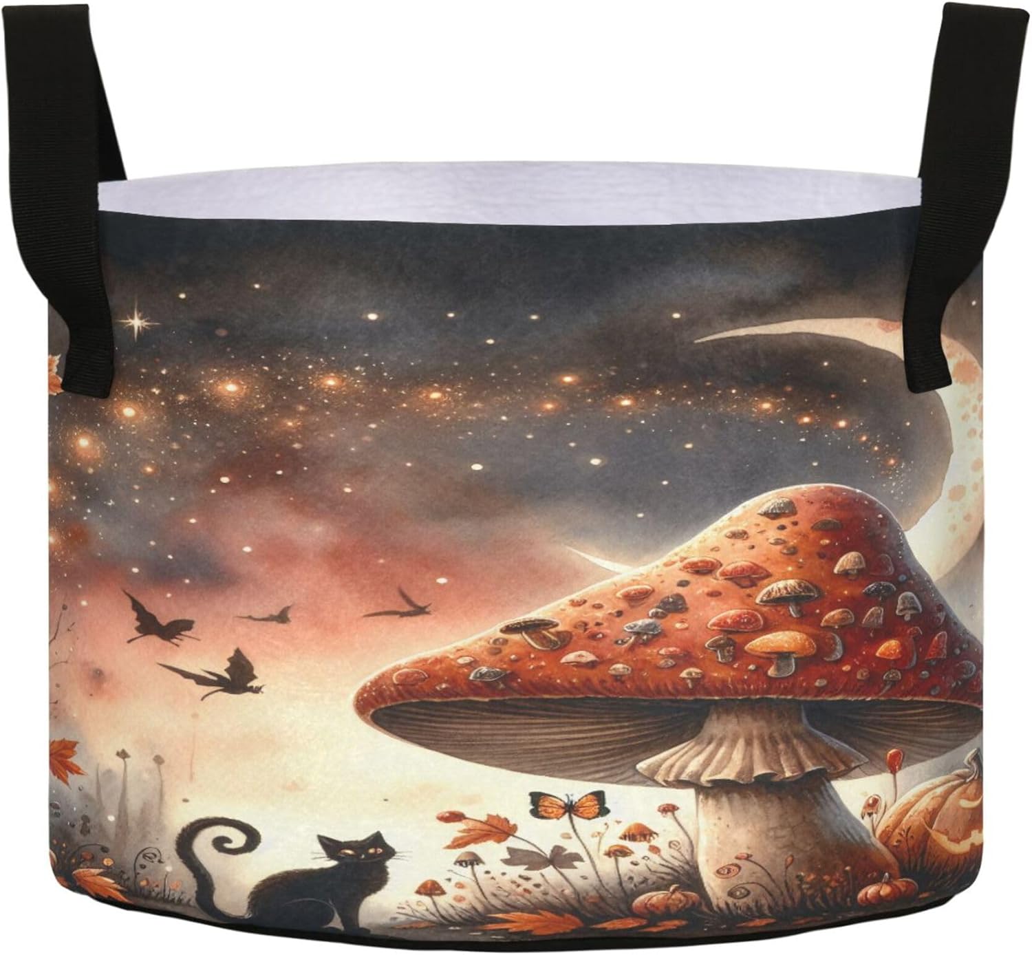 Watercolor Halloween Mushroom Plant Grow Bags 10 Gallon Thickened Fabric Grow Bags Planting Container Breathable Pots with Handles for Garden Planting Decor 10 Gallon x 1 - Image 1 of 7