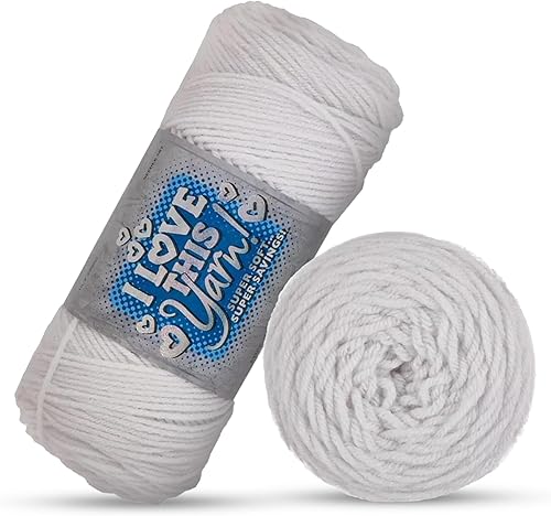 I Love This Yarn - Hilo mediano para ganchillo y tejer, madeja de hilo suave, 252 yardas de hilo 100% acrílico para tejer mantas, sombreros y más,