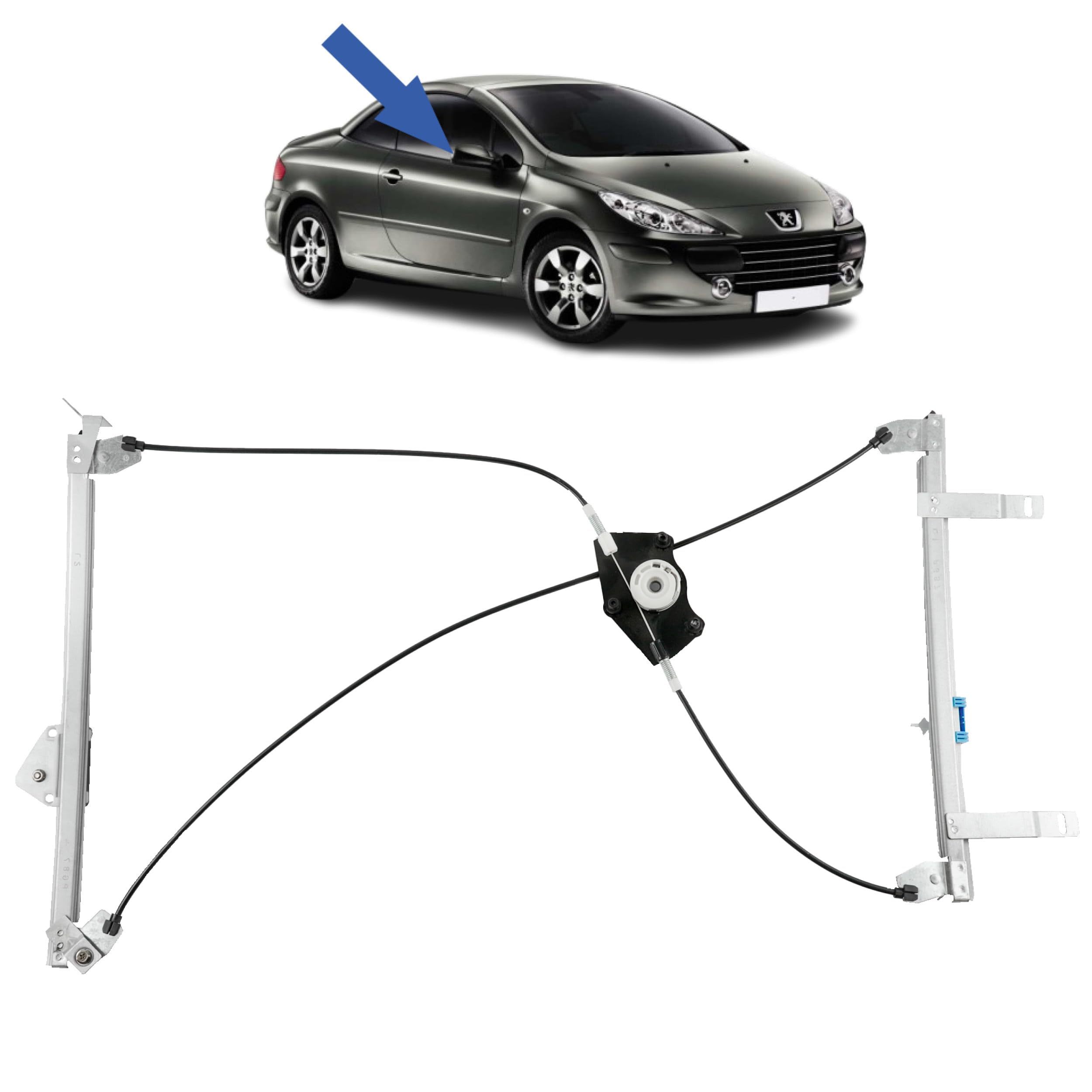 STARKIT PERFORMANCE Alzacristallo compatibile per Peugeot 307 CC Cabriolet (2003-2008) ALZAVETRO ANTERIORE DESTRO (passeggero) 9222V9