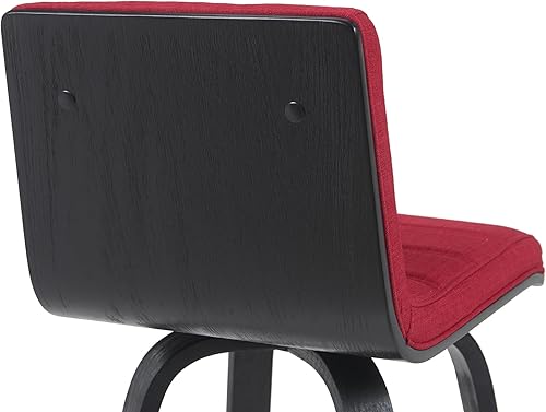 Miniatura 182 de Armen Living Vienna - Taburete giratorio de 26 pulgadas de altura de mostrador de piel sintética gris y madera de nogal Piel sintética