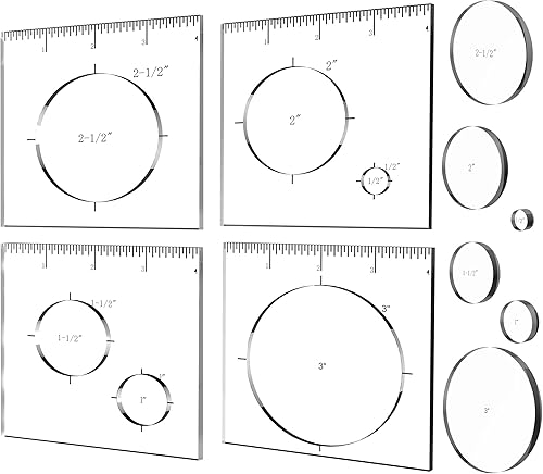 Paquete de 4 plantillas de incrustaciones circulares para enrutador para carpintería, plantillas decorativas para enrutador