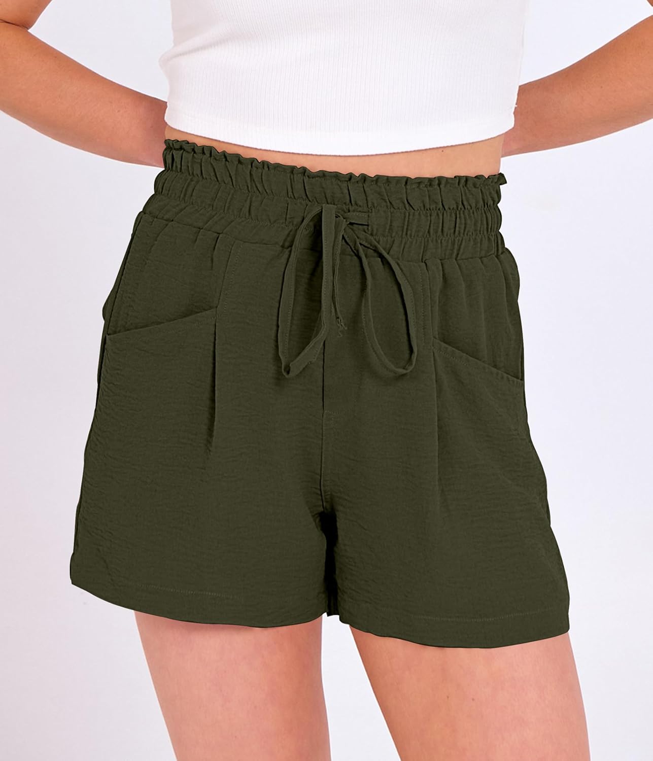 ANRABESS Shorts for Women Summer Casual High Waist Drawstring Comfy Dressy Lounge 2026 Beach Vacation Shorts with Pockets - Image 2