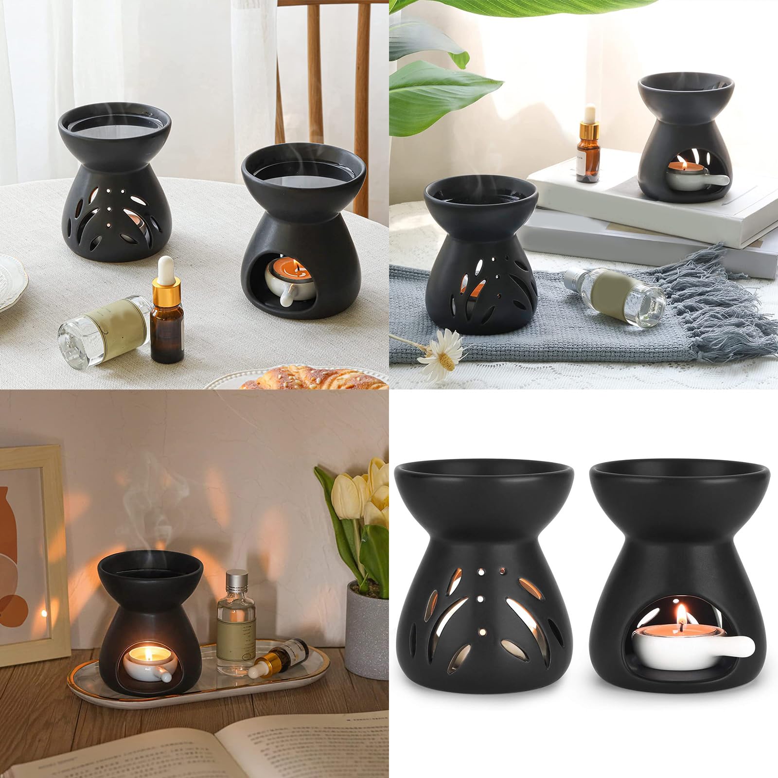 Aromatherapie-Brenner, Teelichthalter Löffel Ätherisches Öl Wärmer for Home Office Und Studio Verwenden Düfte Dekore(B)