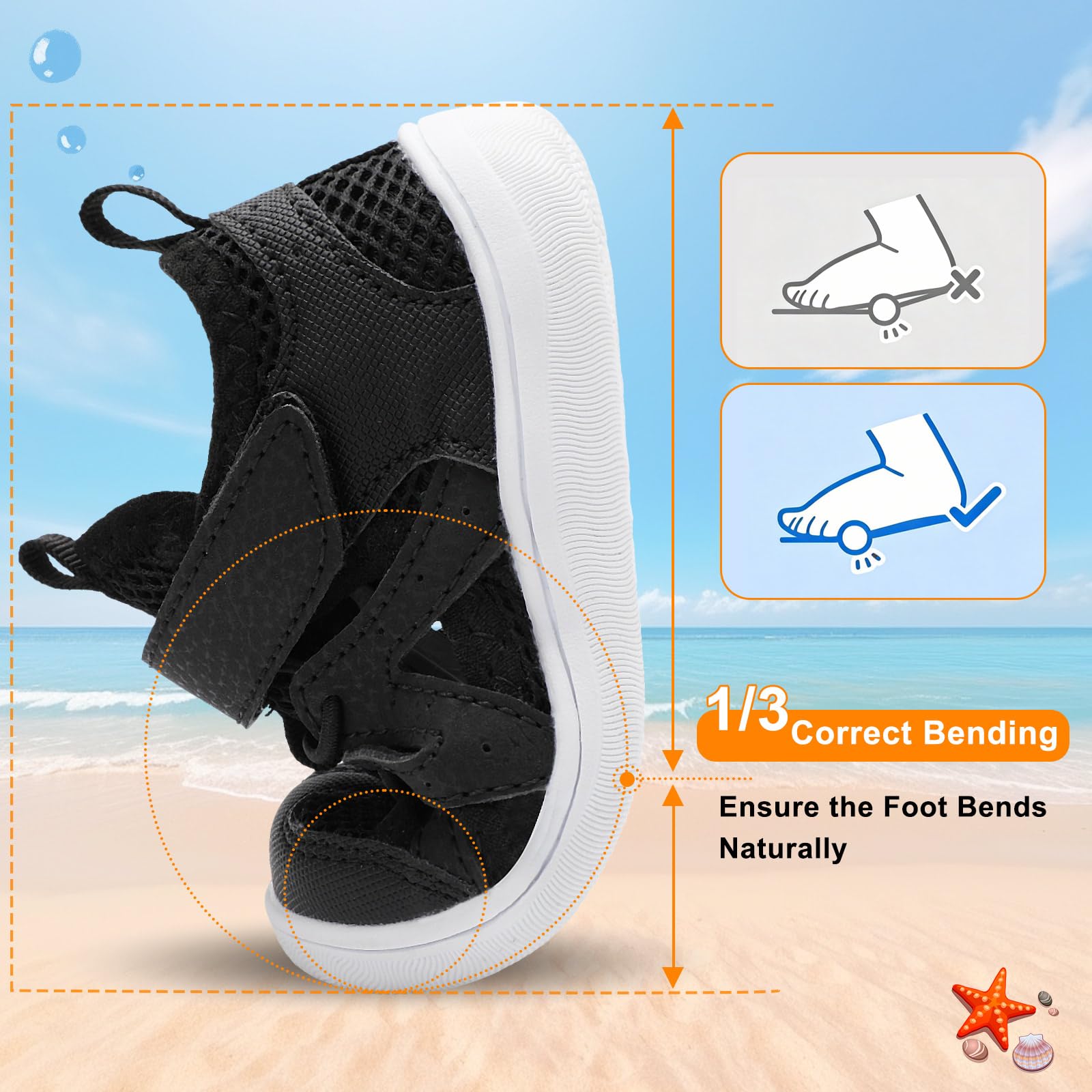 BARERUN Toddler Sandals Barefoot Kids Water Shoes Wide Boys Girls Summer Non-Slip Beach Swim Pool Hiking Sport Auqa Sandals Breathable Indoor Outdoor Walking Shoes — view 5
