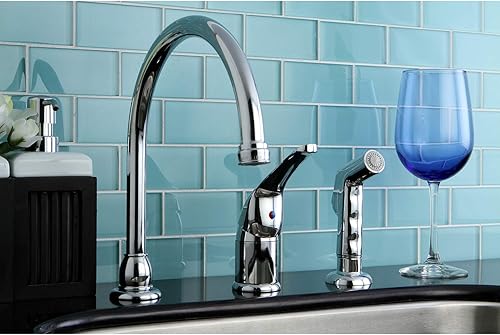 Miniatura 2 de Kingston Brass KB82cuello de cisne llave de la cocina con palanca de metal manejar y, Chatham, KB821