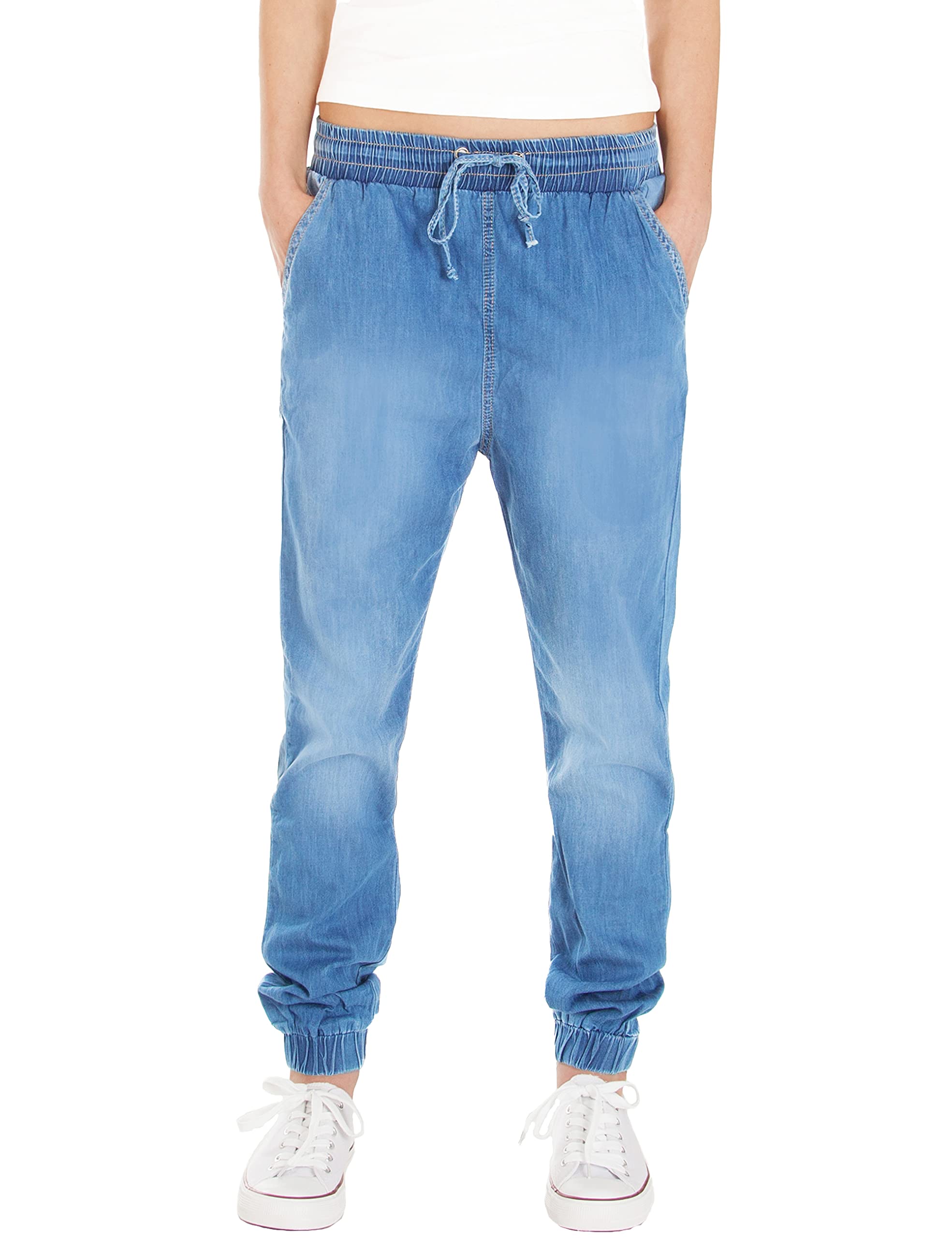 Fraternel Jeans Donna Pantaloni Jogger con Caviglie elasticate