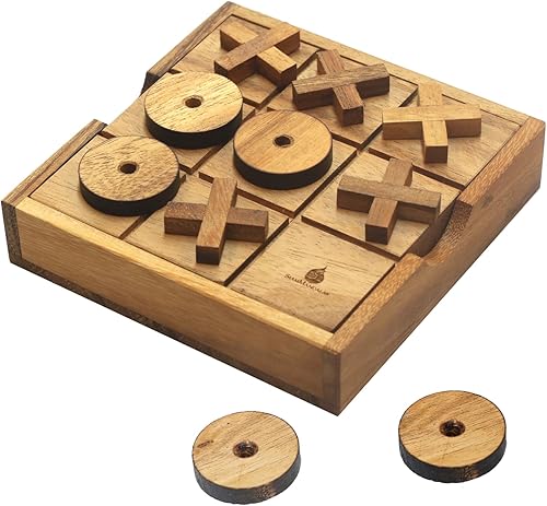 Miniatura 2 de Juego de madera Tic Tac Toe XOXO de madera, regalo único tradicional para niños, divertido juego de mesa clásico familiar con Xs y Os Brain Teaser