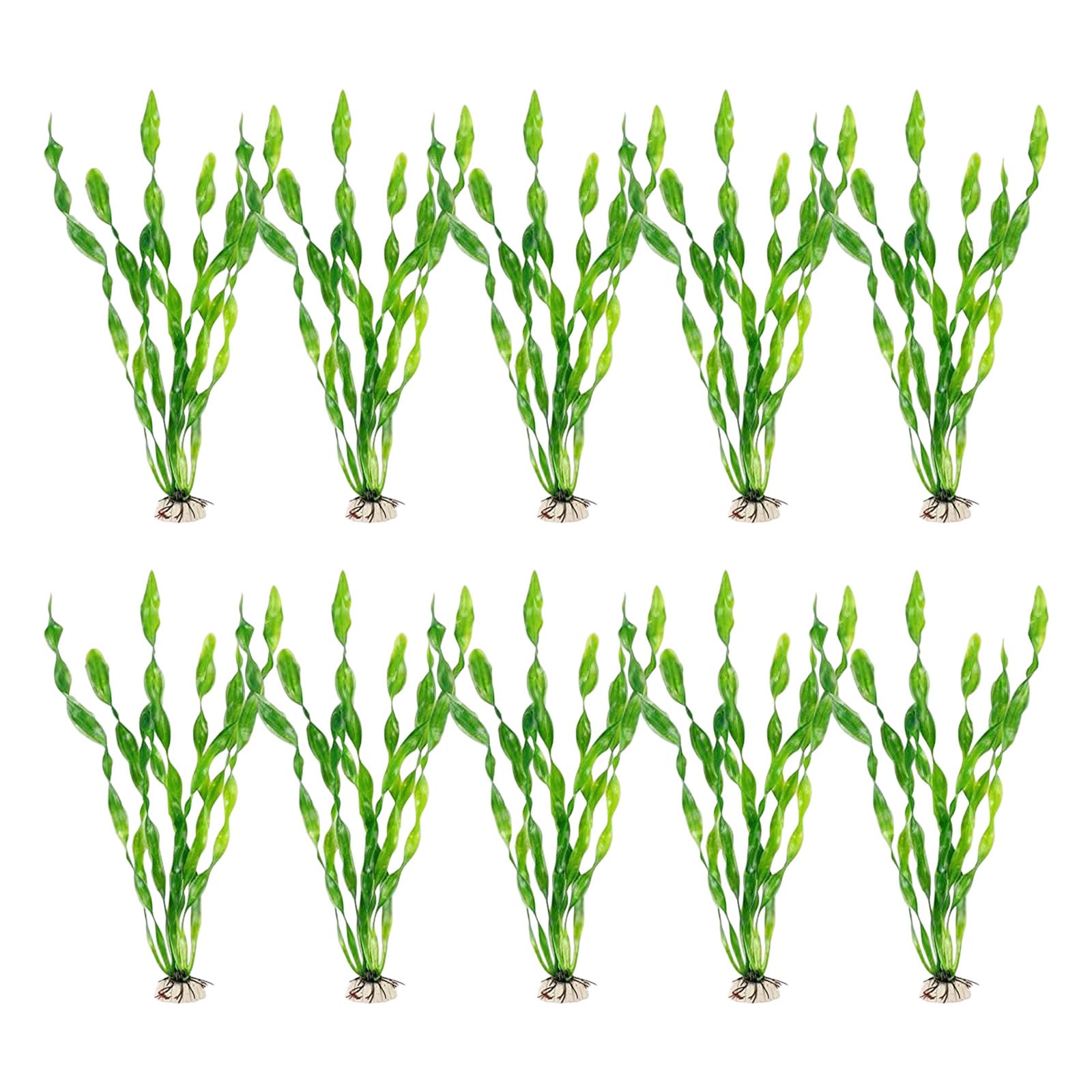 Xjdzineq 10Pieces Underwater Seaweed Decors with Ceramic Base for Aquarium Landscape Fishtanks Scene Setting Accessories Aquarium Decoration